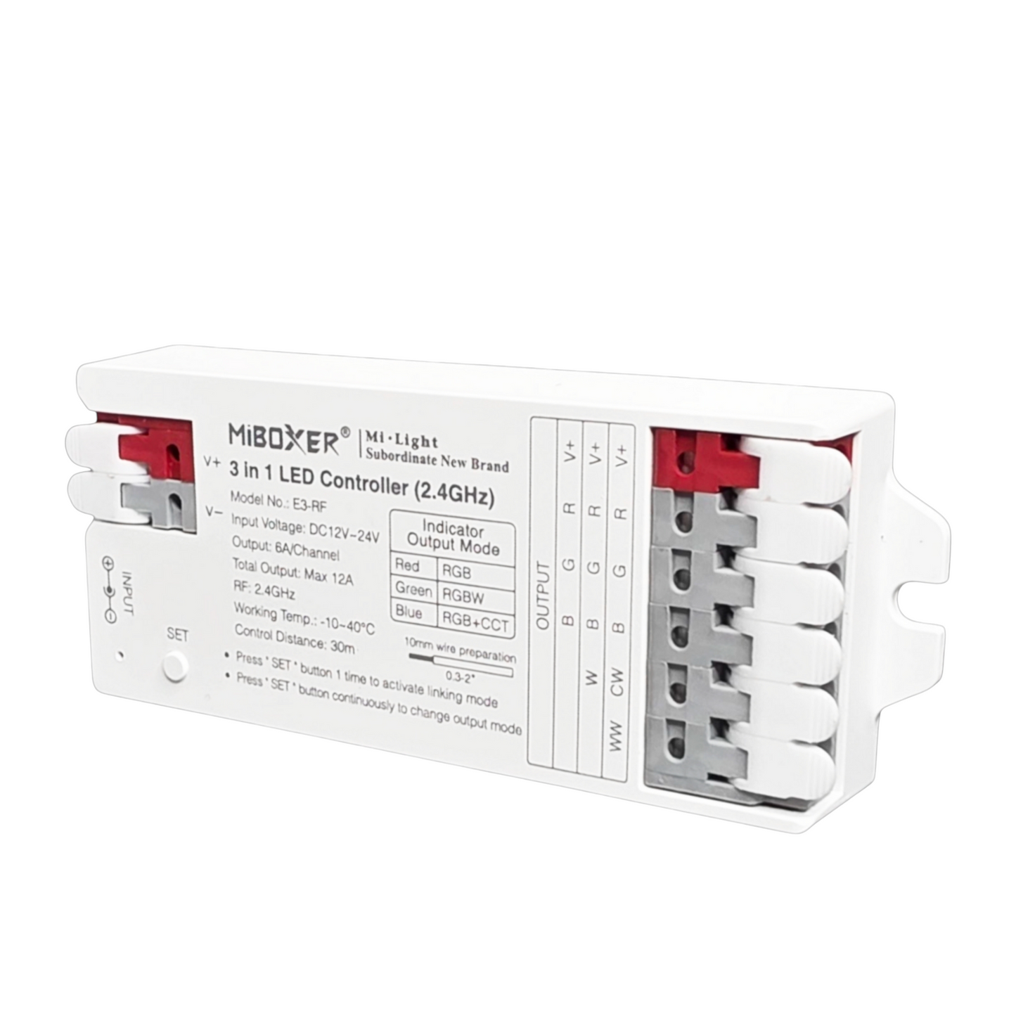 Pactrade Marine 3-in-1 LED Light Controller - 12-24V Mi-Light Hub with 16M Colors, 18 Dynamic Modes, App Control - RGB/RGBW/RGB+CCT Compatible - Tool-Free Installation, Marine-RV Ready (E3-RF)