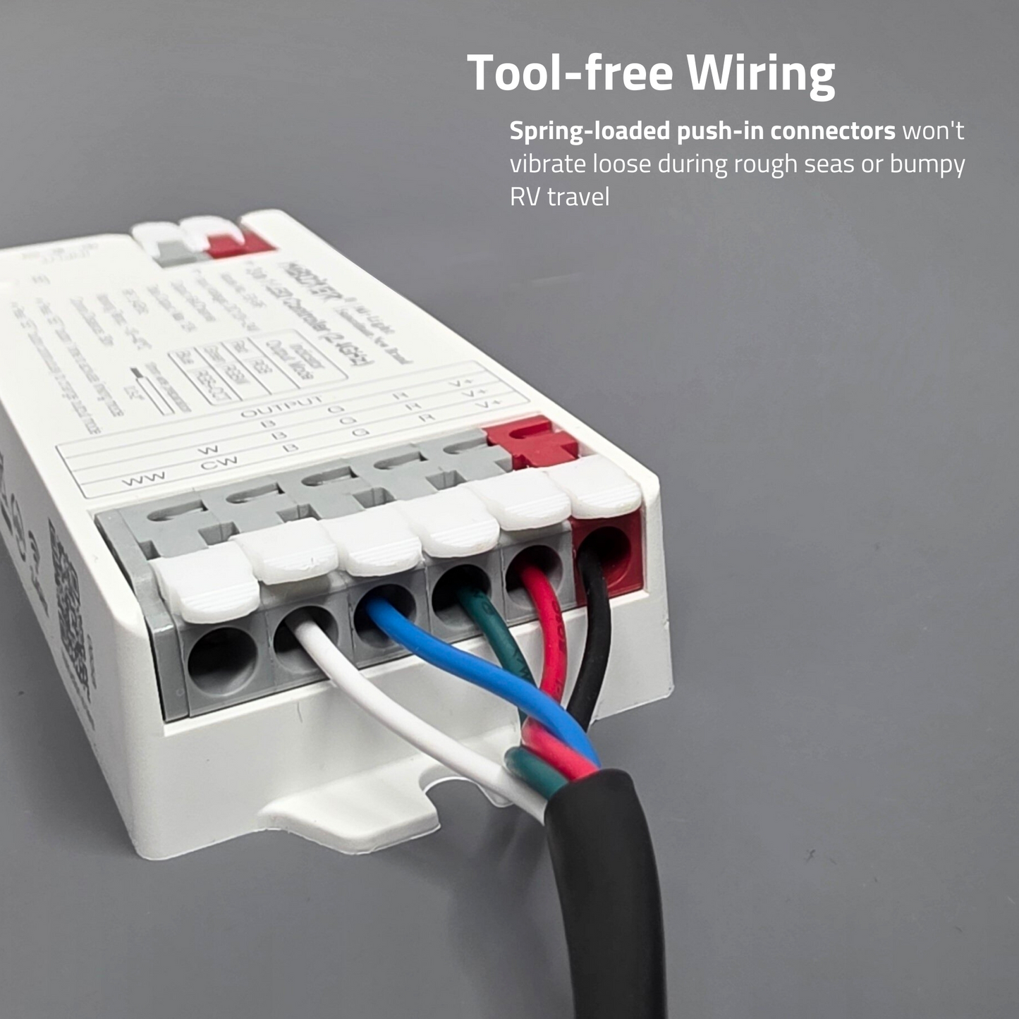 Pactrade Marine 3-in-1 LED Light Controller - 12-24V Mi-Light Hub with 16M Colors, 18 Dynamic Modes, App Control - RGB/RGBW/RGB+CCT Compatible - Tool-Free Installation, Marine-RV Ready (E3-RF)