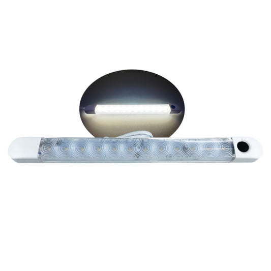 Pactrade Marine LED Strip Courtesy Light White PC Plastic Housing Nature White Surface Mount with Switch DC12V 4WCE RoHS Certified 9-1/2"x1/2" x7/8" (Nature White)
