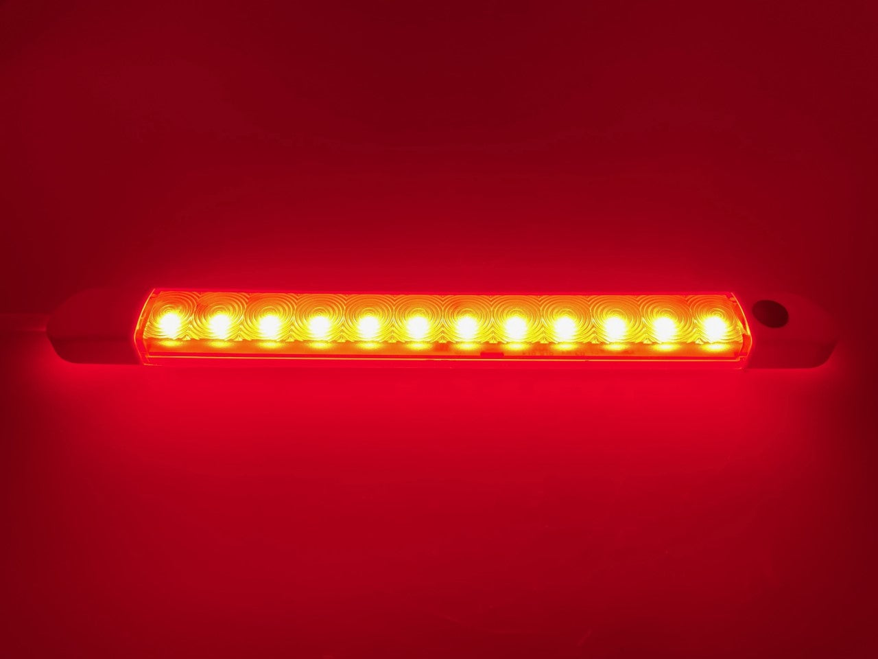 Pactrade Marine LED Strip Courtesy Light White PC Plastic Housing Nature White Surface Mount with Switch DC12V 4WCE RoHS Certified 9-1/2"x1/2" x7/8" (Nature White / Red)