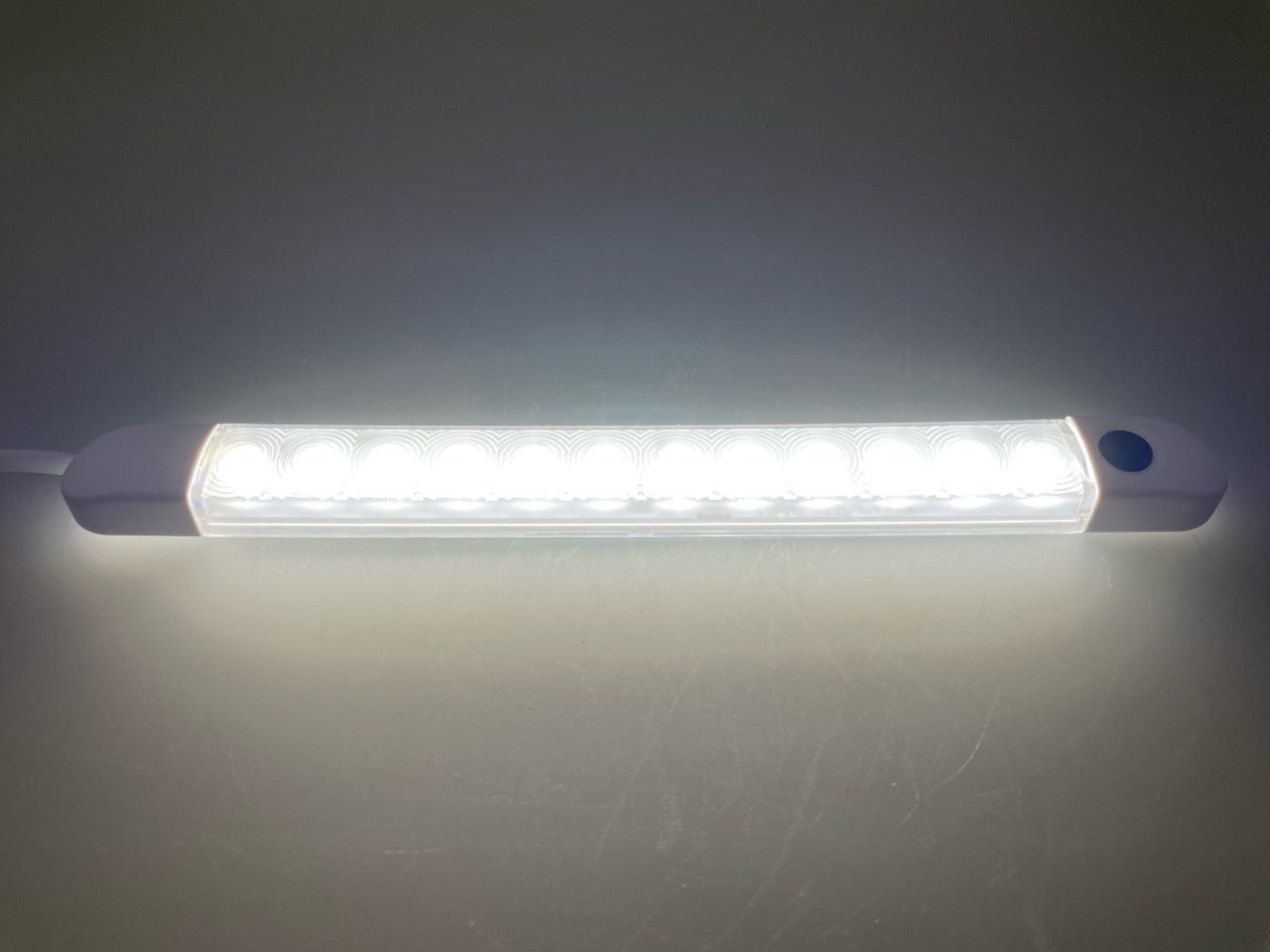 Pactrade Marine LED Strip Courtesy Light White PC Plastic Housing Nature White Surface Mount with Switch DC12V 4WCE RoHS Certified 9-1/2"x1/2" x7/8" (Nature White / Red)