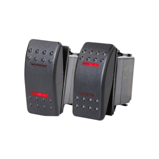 2 PCS Pactrade Marine Boat Trailer Rocker Switch On-Off-On SPDT 4 Pin 2 Red LED RV