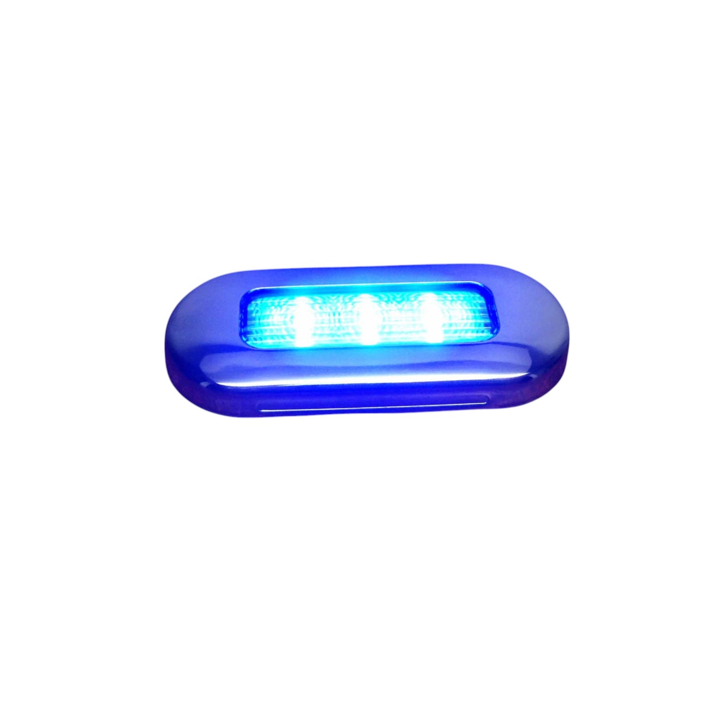 Pactrade Marine Boat LED Blue Oblong Shape Courtesy Light 3"BY1.25" Stainless Steel Rim