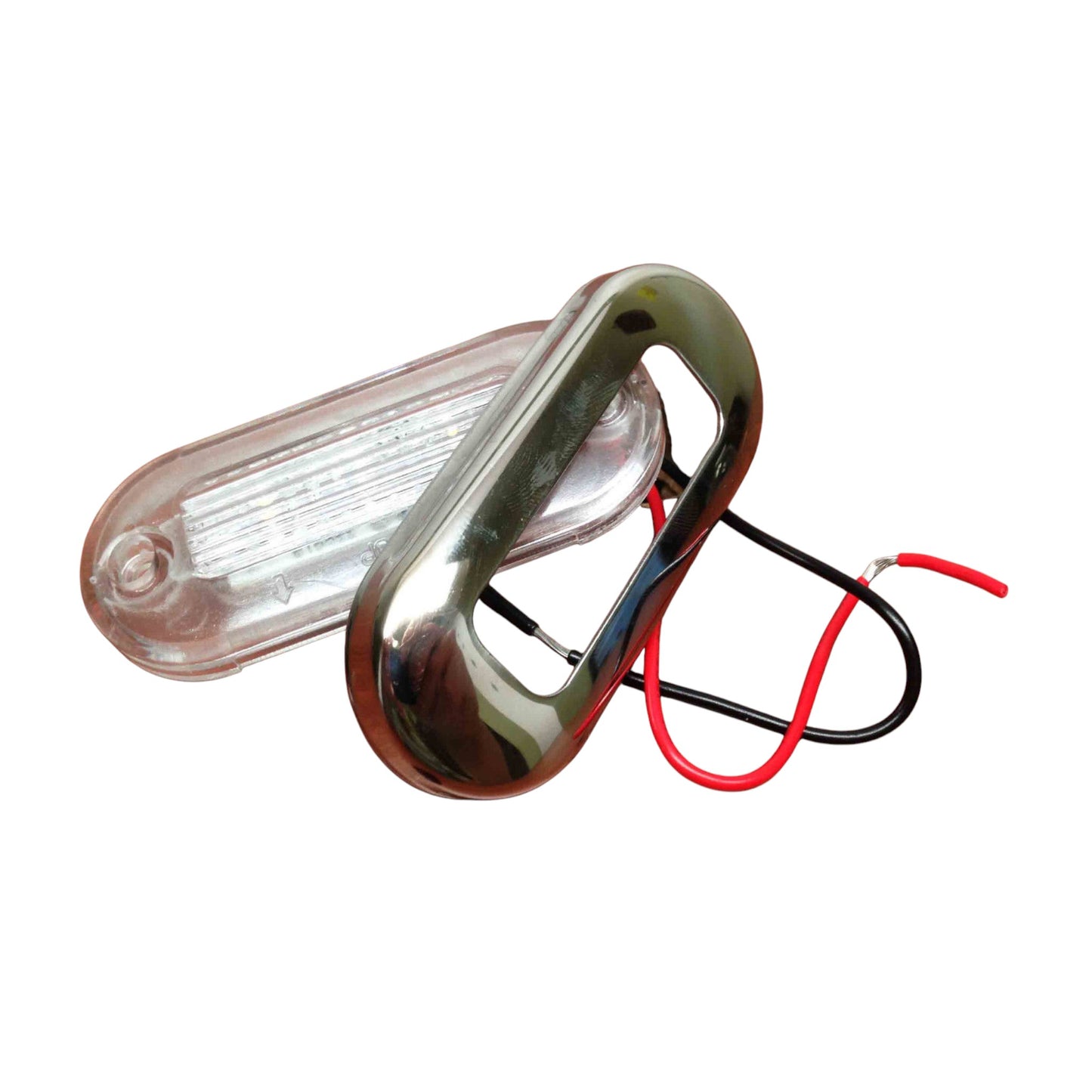 Pactrade Marine Boat LED Blue Oblong Shape Courtesy Light 3"BY1.25" Stainless Steel Rim