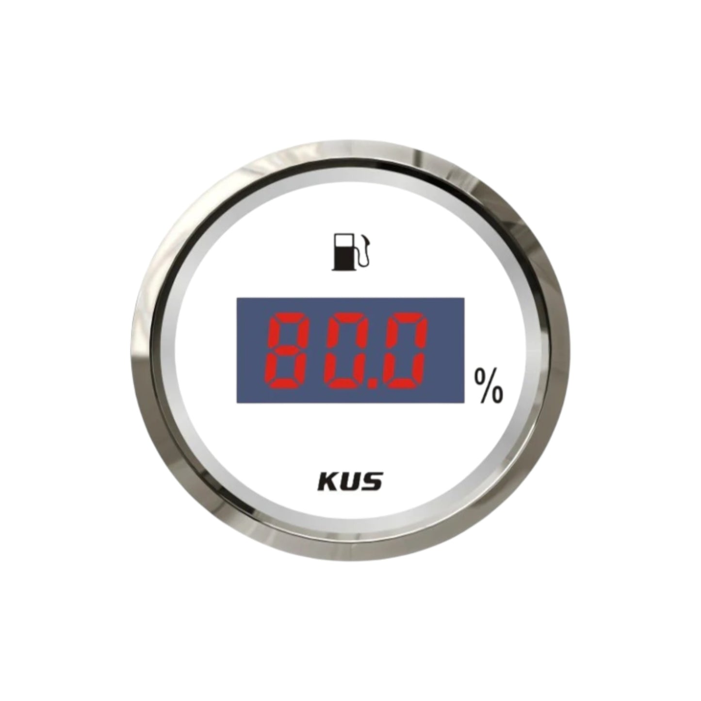 Pactrade Marine Boat Kus Digital Fuel Level Gauge Indicator 2'' 12V/24V 52mm 240-33ohms SS316 Bezel