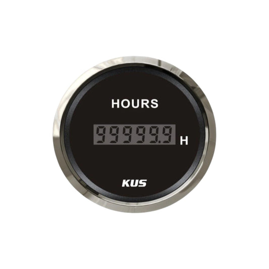 Pactrade Marine Boat Kus Engine Hour Meter Gauge for Boat Outboard 2'' SS 316 Bezel 12V/24V IP67