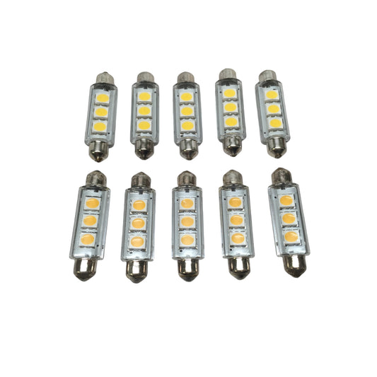 10 PCS Pactrade Marine Auto RV Trailer Bus Vehicle LED Bulb Festoon Type Warm White Light