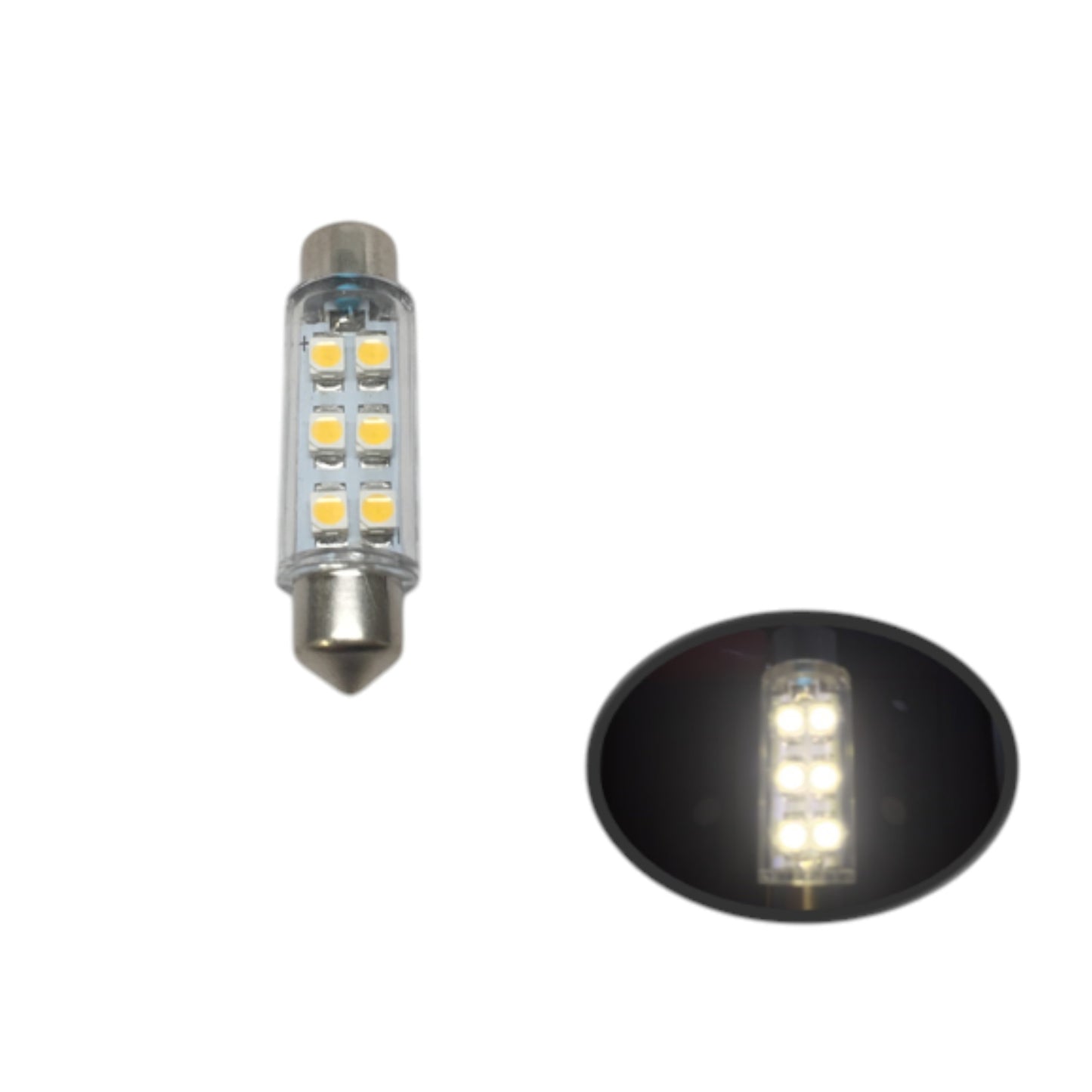 Pactrade Marine RV & Car Part LED Bulb Festoon Type Cool White Light 0.5W 42MM By 12MM