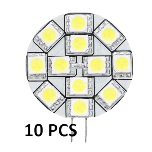 Pactrade Marine Trailer Auto RV Replacement LED Bulb G4 Warm White Side Pin 1.2"D 10 PCS