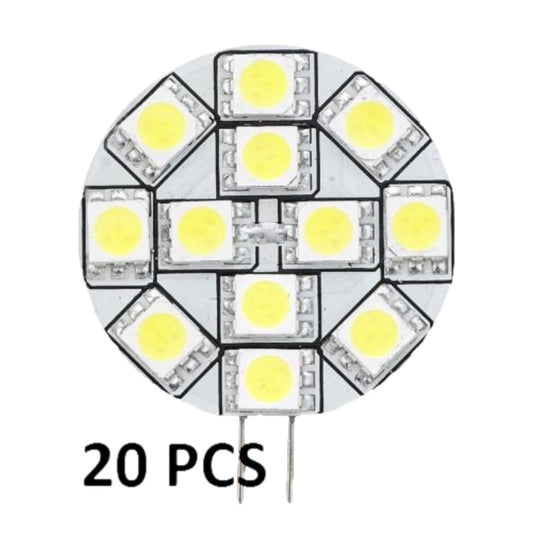 Pactrade Marine Trailer Auto RV Replacement LED Bulb G4 Warm White Side Pin 1.2"D 20PCS