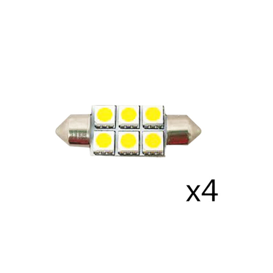 Pactrade Marine LED Bulb Festoon Type 12VDC 90LM Warm White 1 15/16 X 1/2" 4PCS