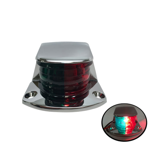 Pactrade Marine Boat Navigation Red Green Chrome Plated Housing Bi-Color Bow Light Bulb
