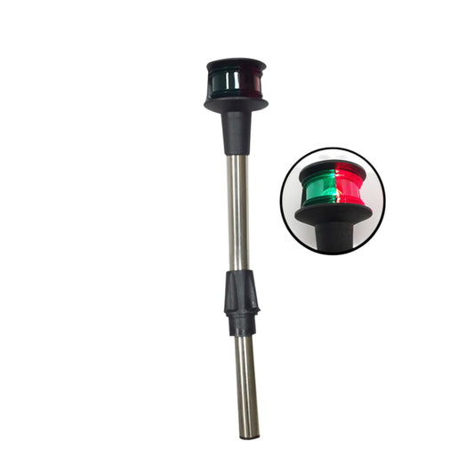 Pactrade Marine Boat Navigation Red Green Bicolor 12" Plug in Bow Light with Angled Pole
