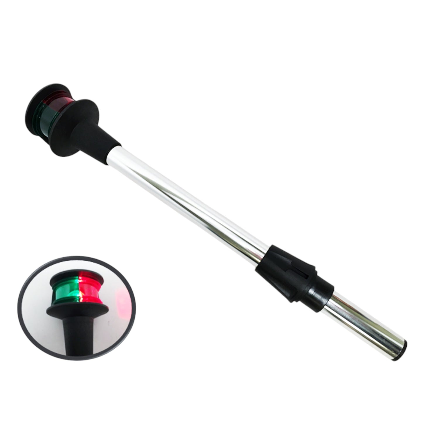 Pactrade Marine Boat Navigation Red Green Bicolor 13-1/2" Plug In Bow Light Aluminum Post