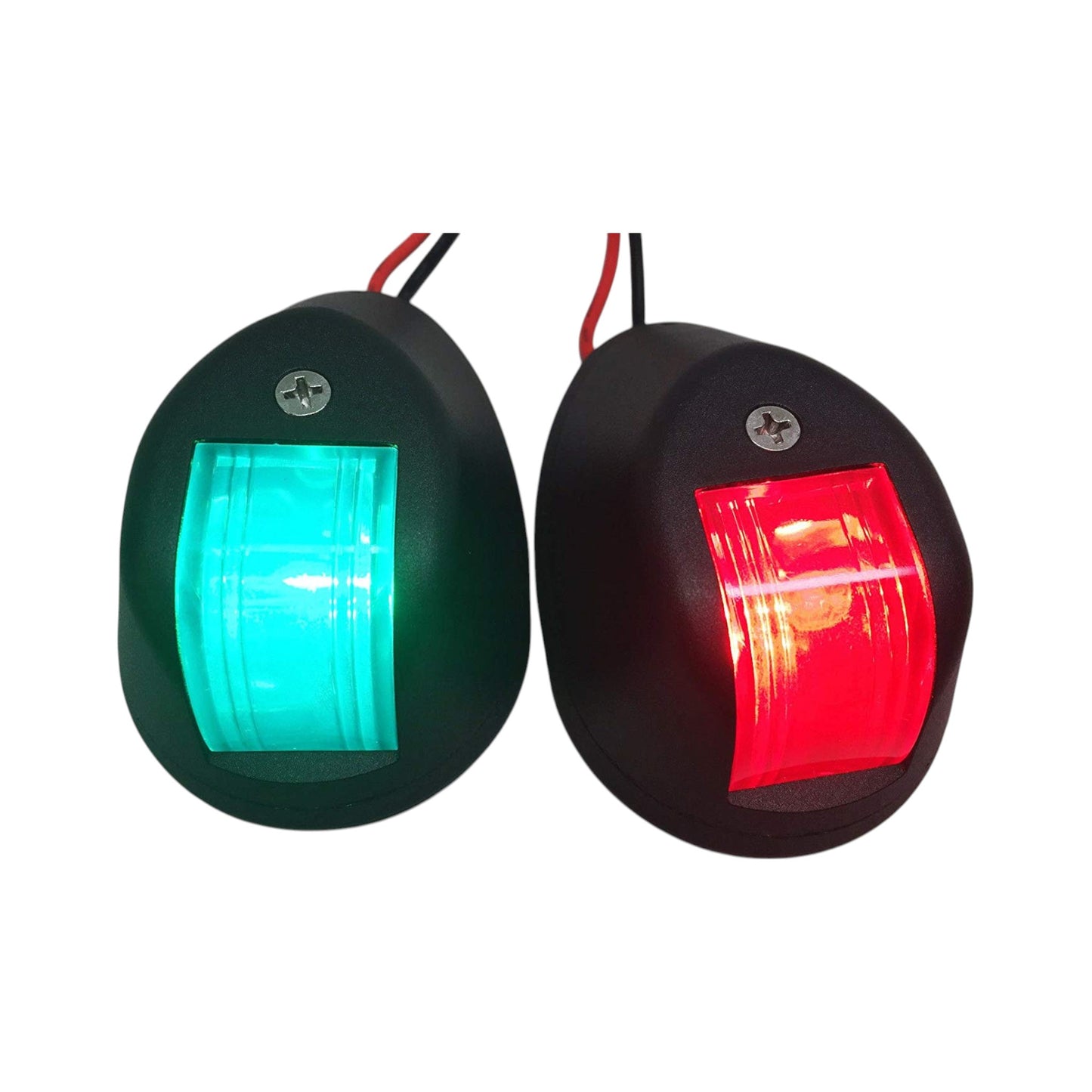 Pactrade Marine Boat Pair Of Green Red Navigation Side Light Black Nylon Housing 12V 10W