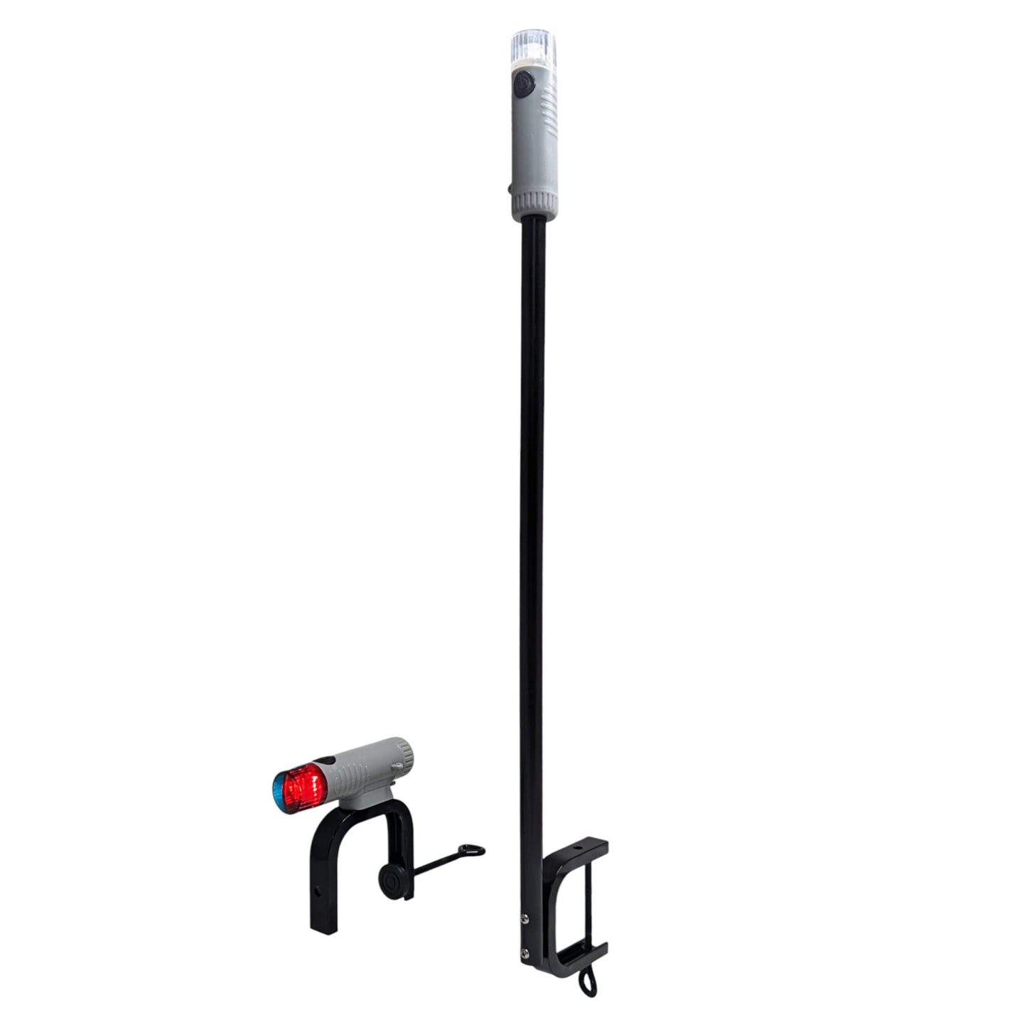 Pactrade Marine Portable Navigation Light Combo Kit, Bi-color Red/Green Bow Light and White Stern Light, Battery-Powered LED for Kayak Pontoon Small Boat (Quick Release C-Clamp Mounts)