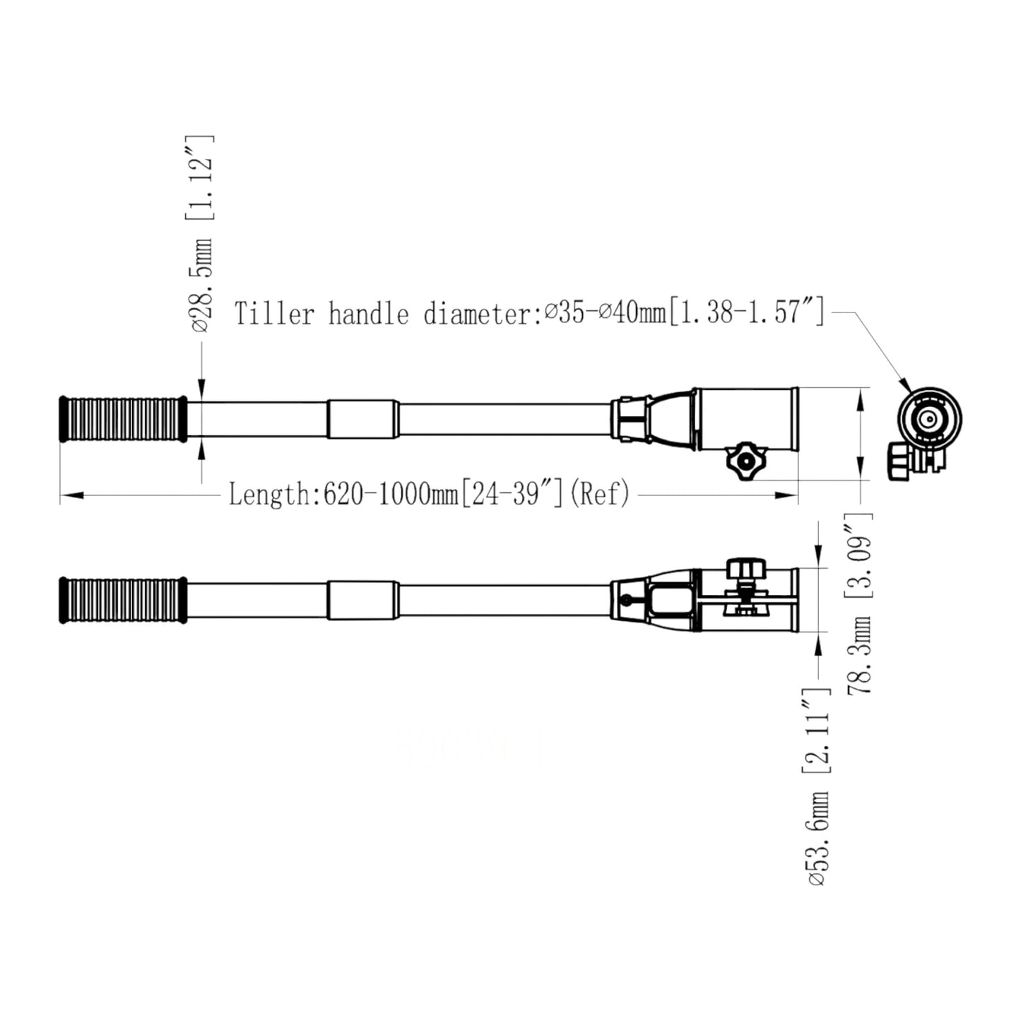 Pactrade Marine Boat Trolling Motor Telescopic Extension Handle Anodized Aluminum 24'' - 40''