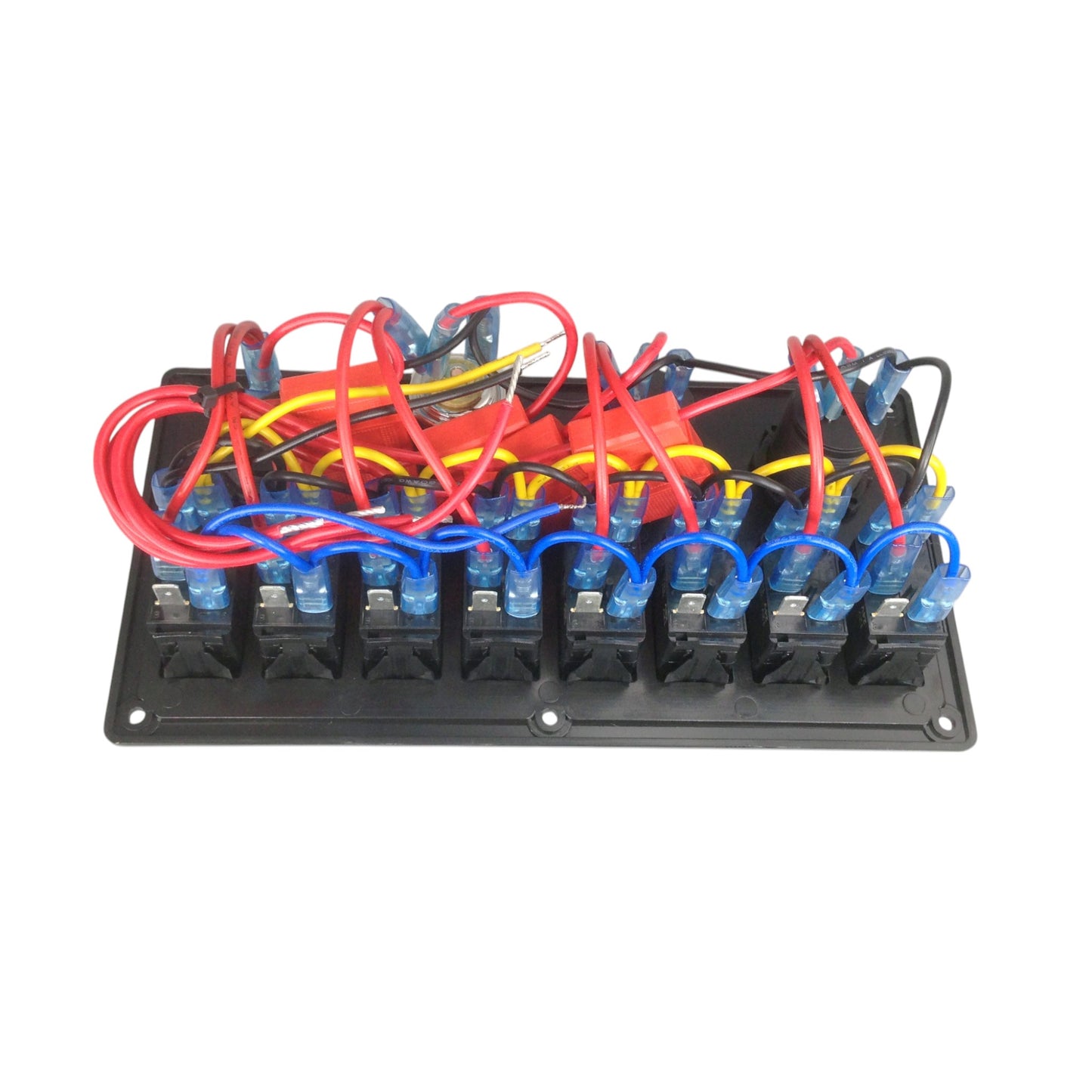 Pactrade Marine Car RV Boat 8 Gang Blue LED Rocker Switch Panel Power Socket