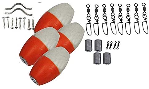 Pactrade Marine Boat Premium Double Outrigging Kit 2-Rigs 2-Poles Hardware Clips