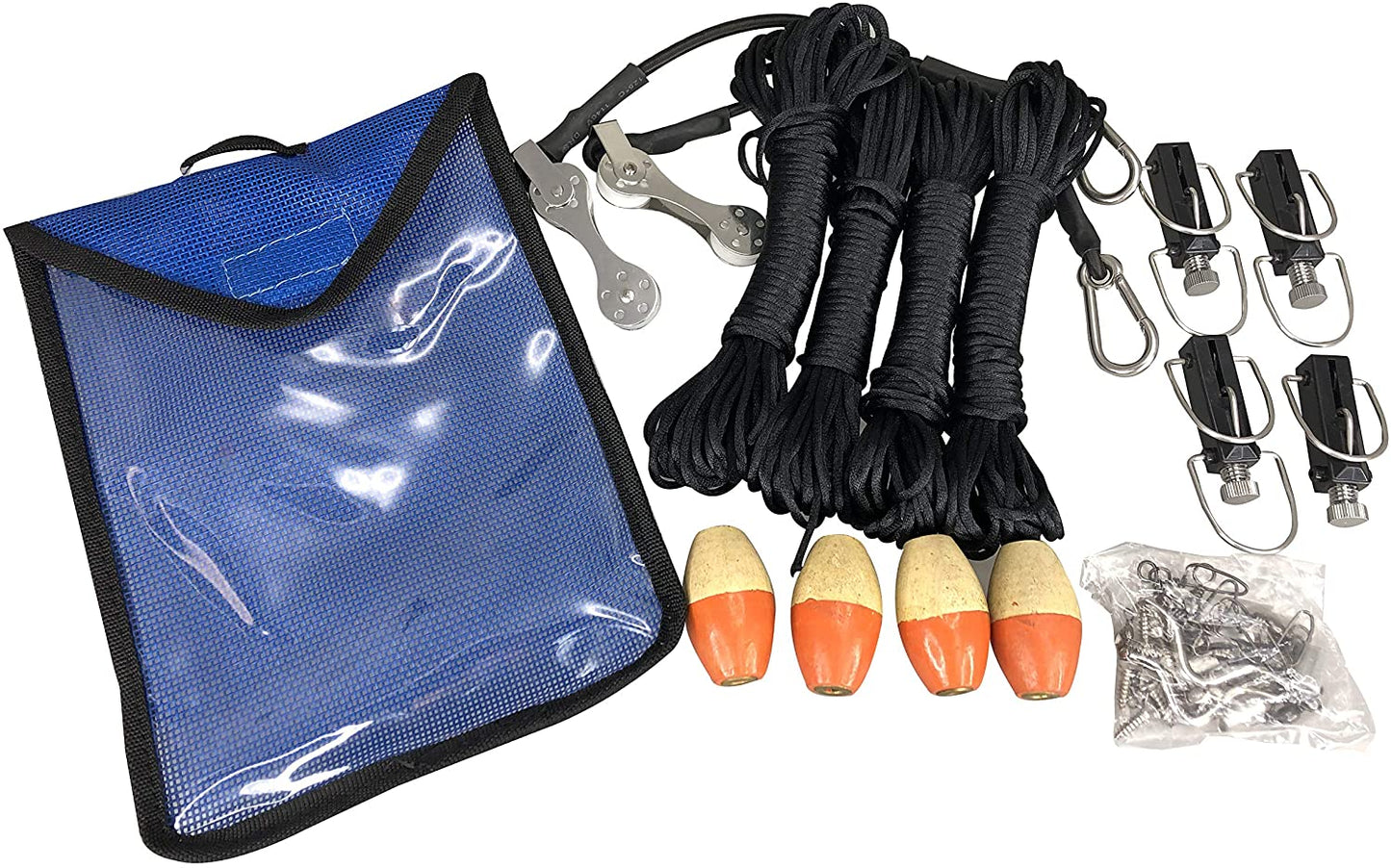 Pactrade Marine Boat Premium Double Outrigging Kit 2-Rigs 2-Poles Hardware Clips