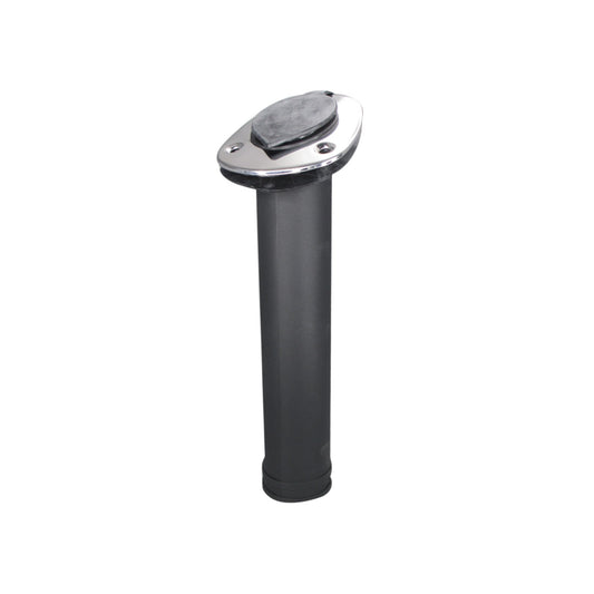 Pactrade Marine Boat Pontoon Kayak 30 Degree Plastic Rod Holder Flush Mount SS 304 Cover with Black Lid
