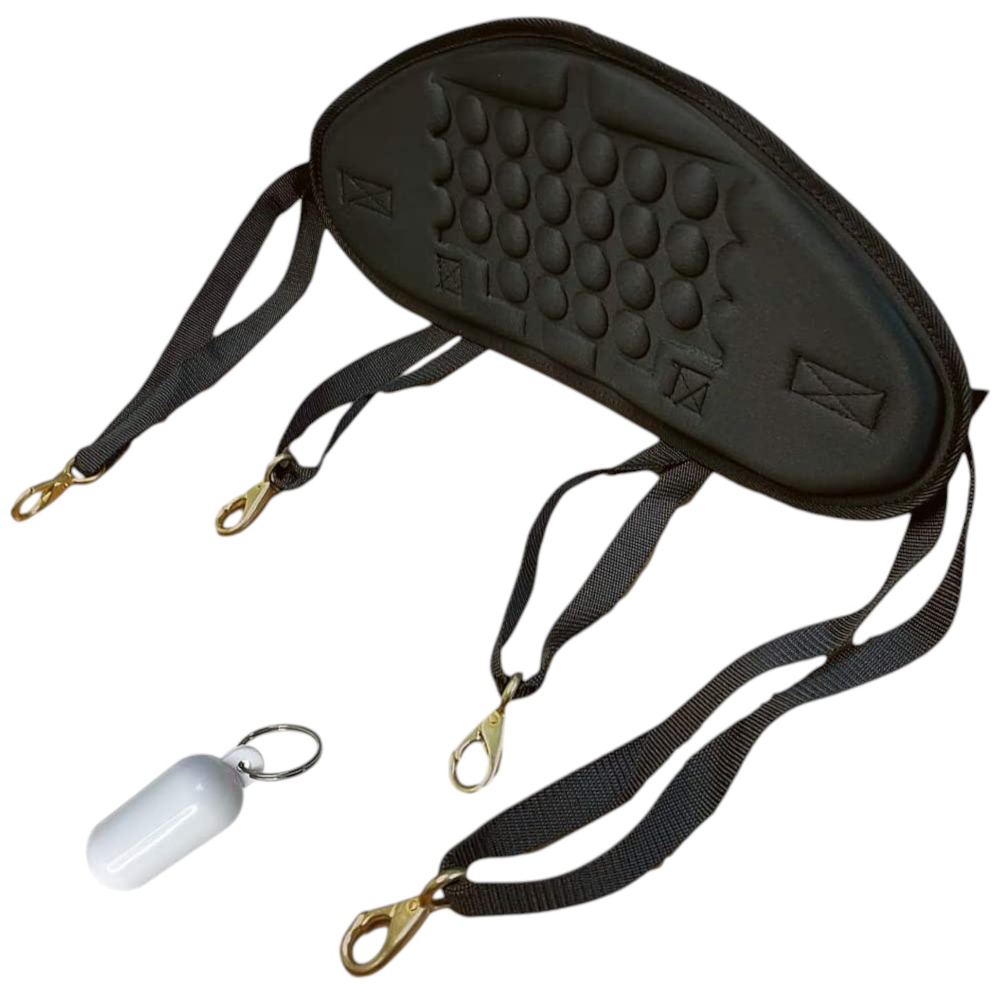 Pactrade Marine Adjustable Straps Black Padded Kayak Back Canoe Backrest Support Comfy Cushion Sit On Top Fishing Brass Clips Canoeing Kayaking Rafting Rest Pad Antiskid (1)