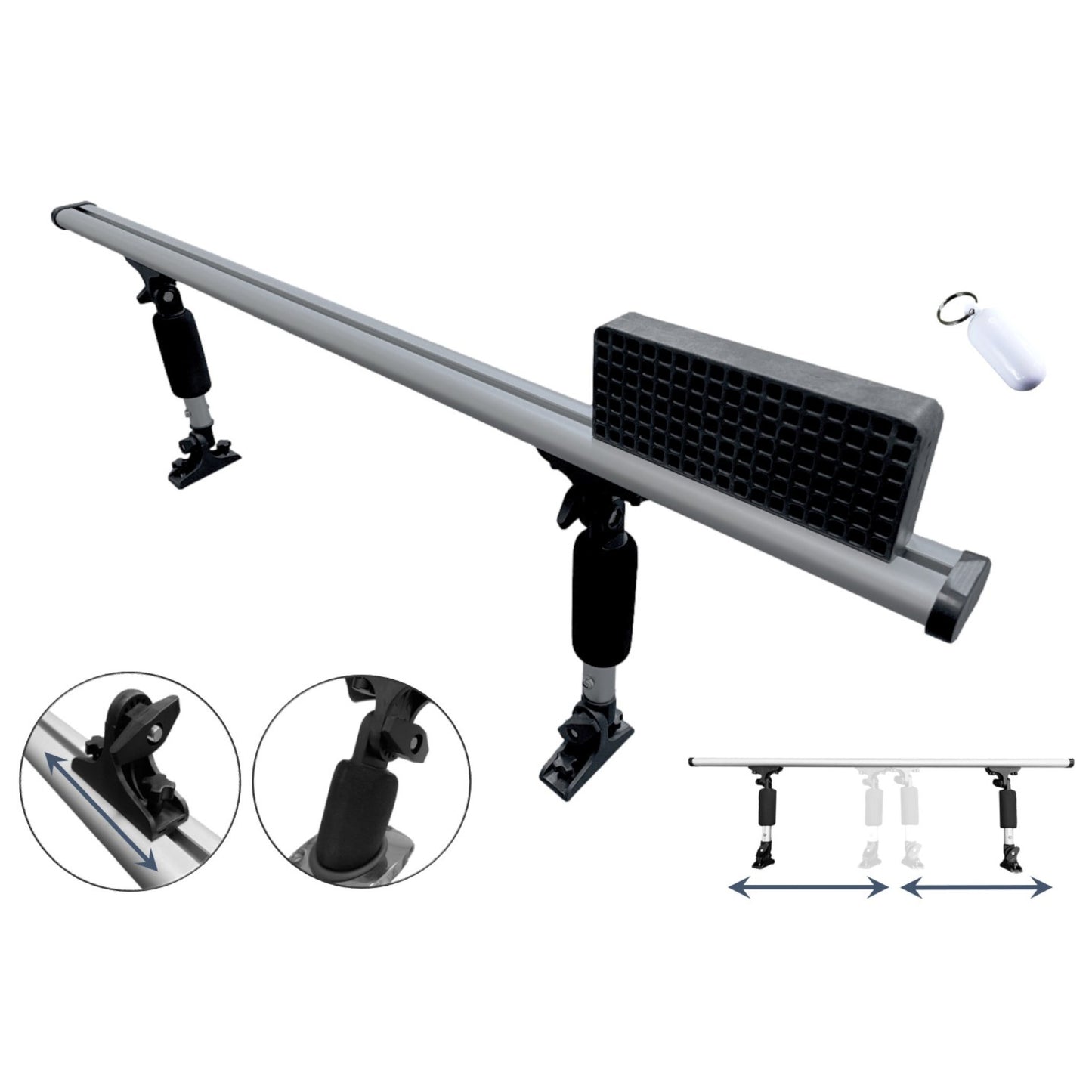 Pactrade Marine Trolling Motor Rack Fishing Kayak Trolling Motor Mount Universal Scupper Holes 43.5" Tracks Aluminum Outboard Motor Mounting Bracket Holder Kit Sliding Mechanism