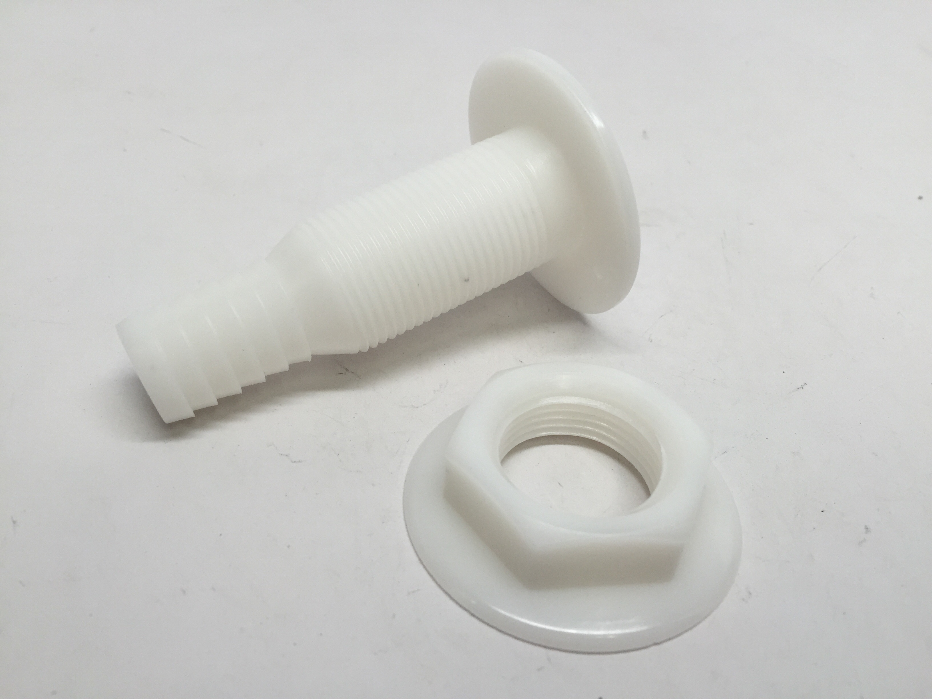PactradeMarine White Plastic Thru-Hull Fittings Small Size For 0.75'' Pipe 3''H 