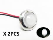 2pcs 3/4''Mini Round Warm White LED Courtesy Light Waterproof RV