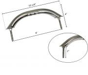 STAINLESS STEEL MARINE BOAT HANDRAIL 8-5/8 INCHES WITH WAVE CURV