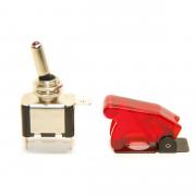 Red LED Dot Toggle Switch and Red Safety Switch Flip Cap Cover