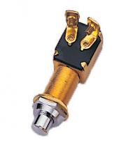 MARINE PUSH BUTTON SWITCH WITH CHROME PLATED BRASS NUT
