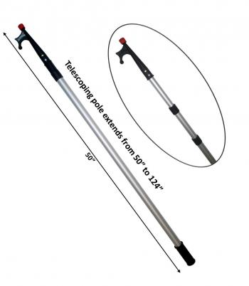 to 7.7 ft. Telescopic Aluminum Boat Hook Extends from 3.5 ft. 234cm 107cm 